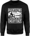 Prawdziwe życie zaczyna się na emeryturze wędkarz odpoczynek jezioro relaks hobby ryby Męska bluza 