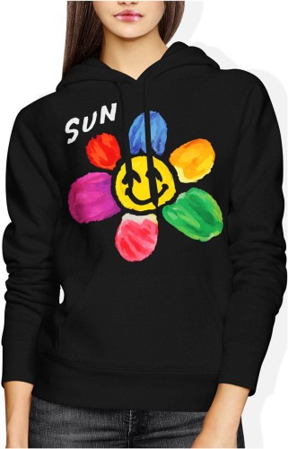 Kolorowy kwiatek Sun pozytywna energia uśmiech Damska bluza z kapturem 