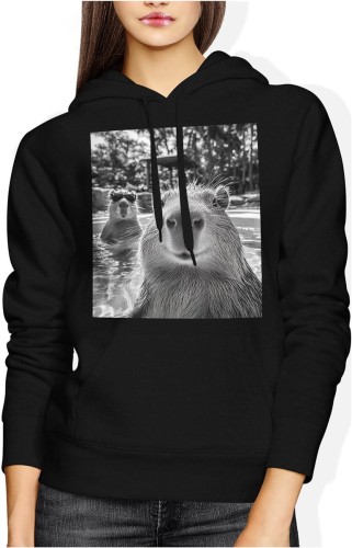 kapibara w basenie mem selfie chill wakacje capybara Damska bluza z kapturem 