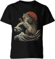 kot Godzilla fala japońska parodia sztuka retro vintage japonia kaiju Dziecięca koszulka 