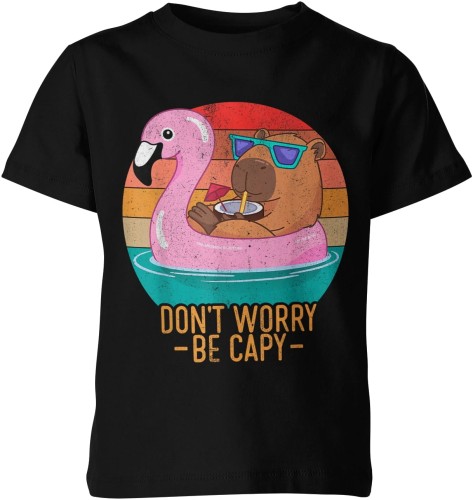 don’t worry be capy kapibara flaming humor chillout drink Dziecięca koszulka 