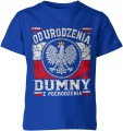 Od urodzenia dumny z pochodzenia orzeł biały Polska flaga Dziecięca koszulka 