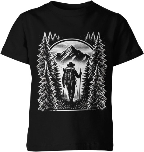 Wędrówka po górach turysta natura las przygoda podróż góral pejzaż outdoor survival Dziecięca koszulka  
