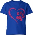 Różowe serce i łapa miłość do zwierząt Dziecięca koszulka  