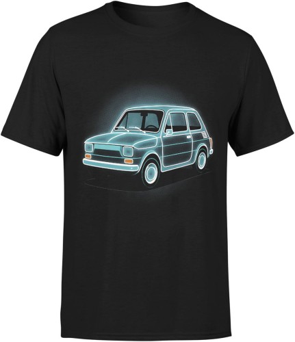Klasyczny maluch – retro auto PRL dla fanów motoryzacji i polskiej klasyki Męska koszulka  color:#000000