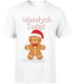 Wesołych Świąt – piernikowy ludzik w czapce Mikołaja Męska koszulka 