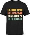 Eat sleep bachata repeat taniec latynoski Męska koszulka 