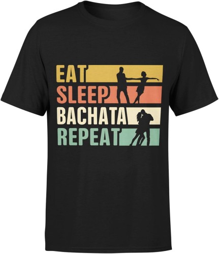 Eat sleep bachata repeat taniec latynoski Męska koszulka 