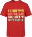 Eat sleep bachata repeat taniec latynoski Męska koszulka 
