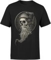 Czaszka z brodą i słuchawkami muzyczny motyw Męska koszulka 