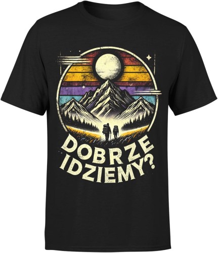 Dob­rze idziemy zachód słońca podróże przygoda Męska koszulka 