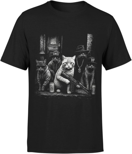 Gangsterskie koty styl uliczny hiphop Męska koszulka 