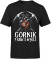 Górnik z krwi i węgla serce górnika duma barburka Męska koszulka 