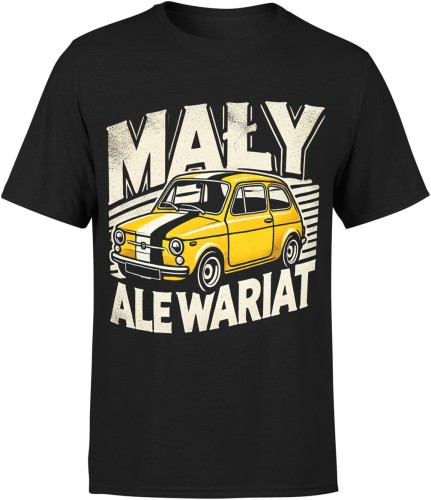 Mały ale wariat – retro samochód klasyk Fiat Męska koszulka 