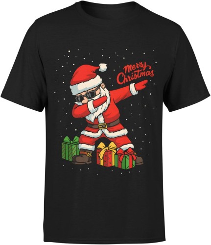Święty Mikołaj dabbing – Merry Christmas Męska koszulka 