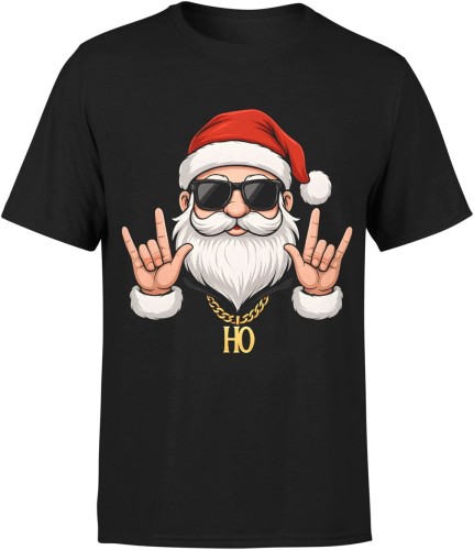 Rockowy Mikołaj – Ho Ho styl, świąteczny klimat z luzem Męska koszulka 