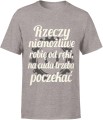 Rzeczy niemożliwe robię od ręki, na cuda trzeba poczekać Męska koszulka  