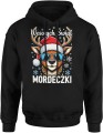 Wesołych Świąt mordeczki z reniferem Męska bluza z kapturem  