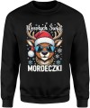 Wesołych Świąt mordeczki z reniferem Męska bluza 