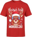Wesołych Świąt mordeczki z reniferem Męska koszulka 