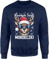 Wesołych Świąt mordeczki z reniferem Męska bluza 