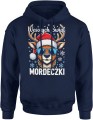 Wesołych Świąt mordeczki z reniferem Męska bluza z kapturem 