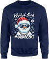 Wesołych Świąt mordeczki z wesołym bałwanem Męska bluza 