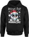 Wesołych Świąt mordeczki z wesołym bałwanem Męska bluza z kapturem  