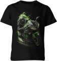 Motocyklista z zielonym ogniem Dziecięca koszulka 