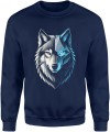 Wilk pół cyber pół realistyczny – symbol siły Męska bluza 