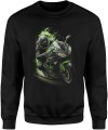 Motocyklista z zielonym ogniem Męska bluza  