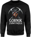 Górnik z krwi i węgla serce górnika duma barburka Męska bluza  