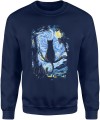 Kot w gwiaździstą noc styl van gogha artystyczny obraz Męska bluza 