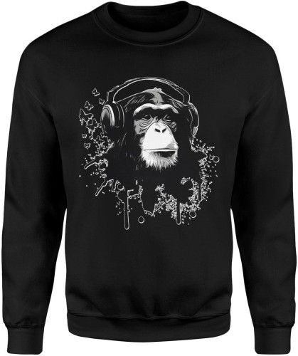Małpa w słuchawkach Męska bluza 