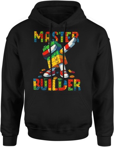 Master Builder – kolorowe klocki dla fanów budowania Męska bluza z kapturem 
