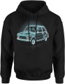 Klasyczny maluch – retro auto PRL dla fanów motoryzacji i polskiej klasyki Męska bluza z kapturem  