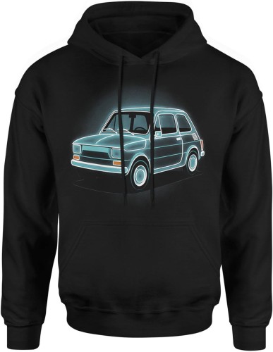 Klasyczny maluch – retro auto PRL dla fanów motoryzacji i polskiej klasyki Męska bluza z kapturem  