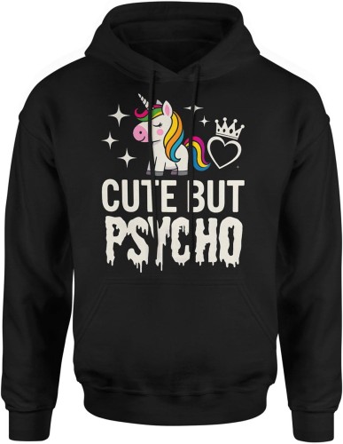 Cute but psycho kolorowy motyw Męska bluza z kapturem  