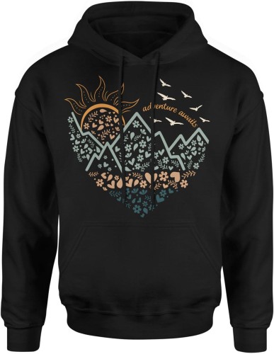 Adventure awaits słońce podróże przygoda Męska bluza z kapturem 