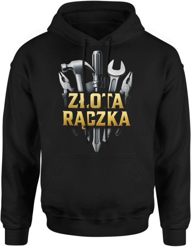 Złota rączka – narzędzia, majster, fachowiec od wszystkiego Męska bluza z kapturem  