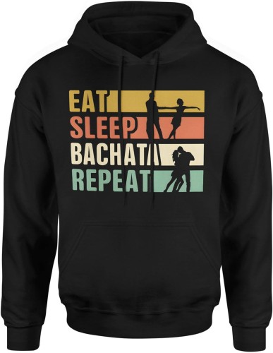 Eat sleep bachata repeat taniec latynoski Męska bluza z kapturem  