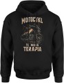 Motocykl to moja terapia – pasja, wolność i adrenalina na dwóch kołach Męska bluza z kapturem  