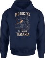 Motocykl to moja terapia – pasja, wolność i adrenalina na dwóch kołach Męska bluza z kapturem 