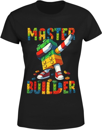 Master Builder – kolorowe klocki dla fanów budowania Damska koszulka  color:#000000