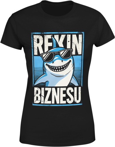 Rekin biznesu – zabawny motyw dla przedsiębiorcy Damska koszulka color:#000000