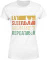Eat sleep bachata repeat taniec latynoski Damska koszulka 
