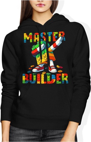 Master Builder – kolorowe klocki dla fanów budowania Damska bluza z kapturem color:#000000