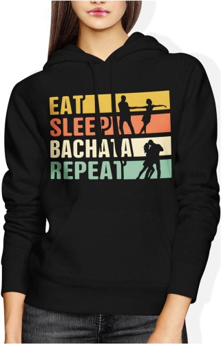 Eat sleep bachata repeat taniec latynoski Damska bluza z kapturem 