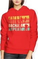 Eat sleep bachata repeat taniec latynoski Damska bluza z kapturem 