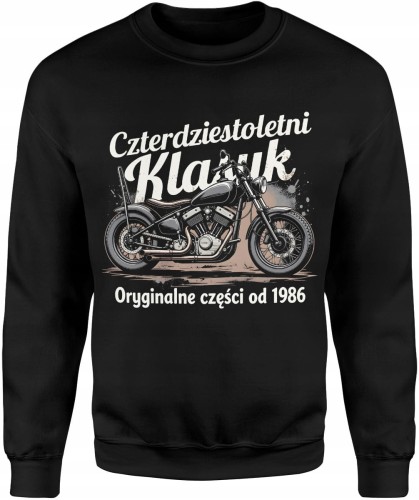 Motocykl custom Czterdziestolatek – oryginalne części od 1986 Męska bluza     